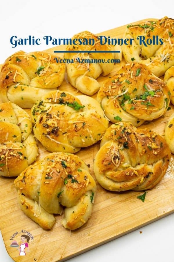 Pinterest image for garlic butter rolls.