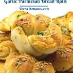 Pinterest image for herbed garlic rolls.