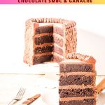 Pinterest image for chocolate fudge cake.
