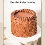 Pinterest image for chocolate fudge cake.