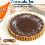 Pinterest image for chocolate Cheesecake Tart.