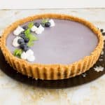 A tart with panna cotta mixture.
