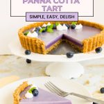 Pinterest image optimized for Panna Cotta tart with Blueberries.