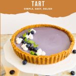 Pinterest image optimized for Panna Cotta tart with Blueberries.