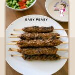 Pinterest image for Ground Beef Kebabs.