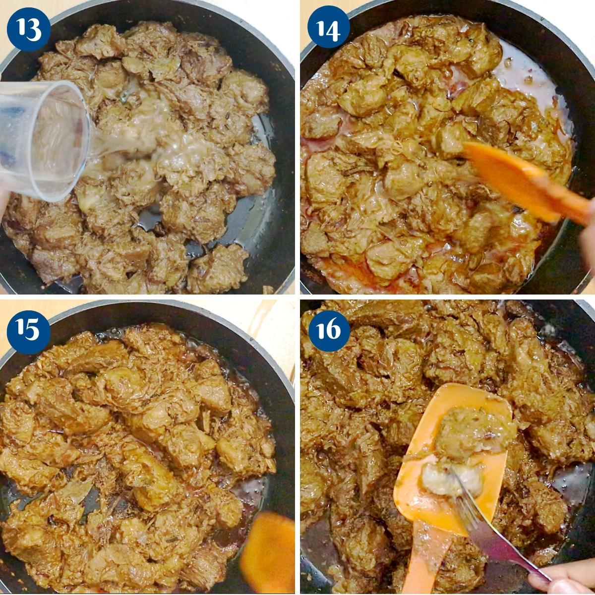 Progress pictures cooking the lamb.