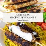Pinterest image for kabobs Moroccan recipe.