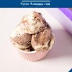 Pinterest image for no churn tiramisu ice cream.