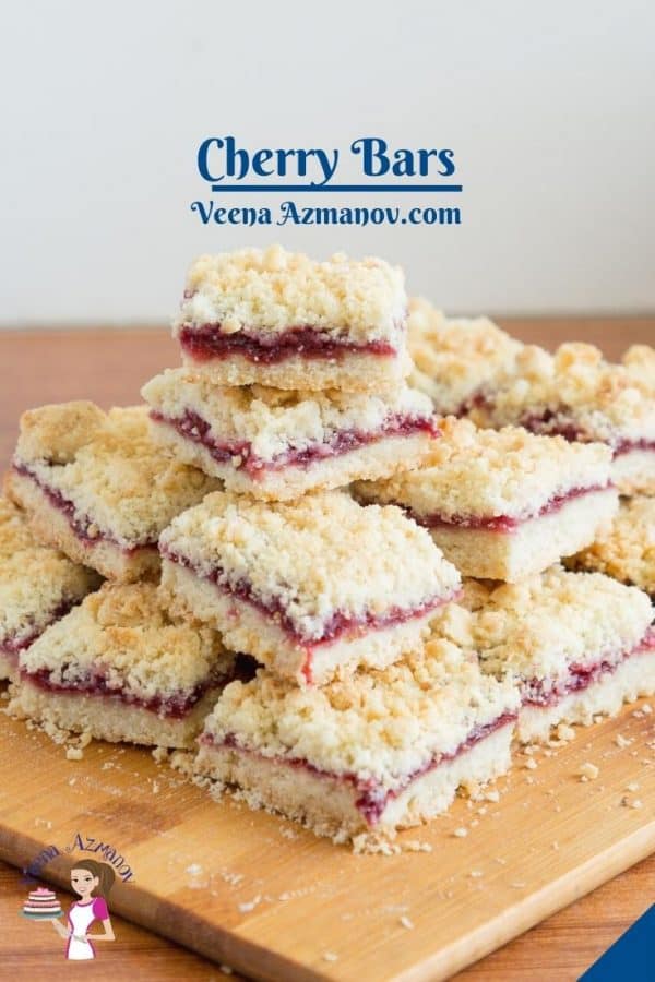 Pinterest image for bars with cherries.