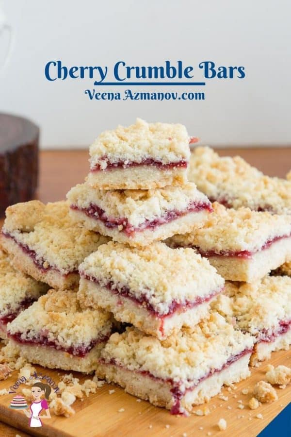 Pinterest image for bars with cherries.