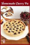 Cherry pie on a cake stand.