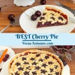 Pinterest image for pie with cherries.