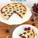 Pinterest image for pie with cherries.
