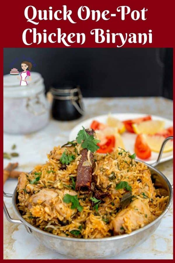 Indian Biryani made with chicken served in a ethnic Indian pot -