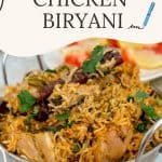 Pinterest image for One Pot Biryani with Chicken.