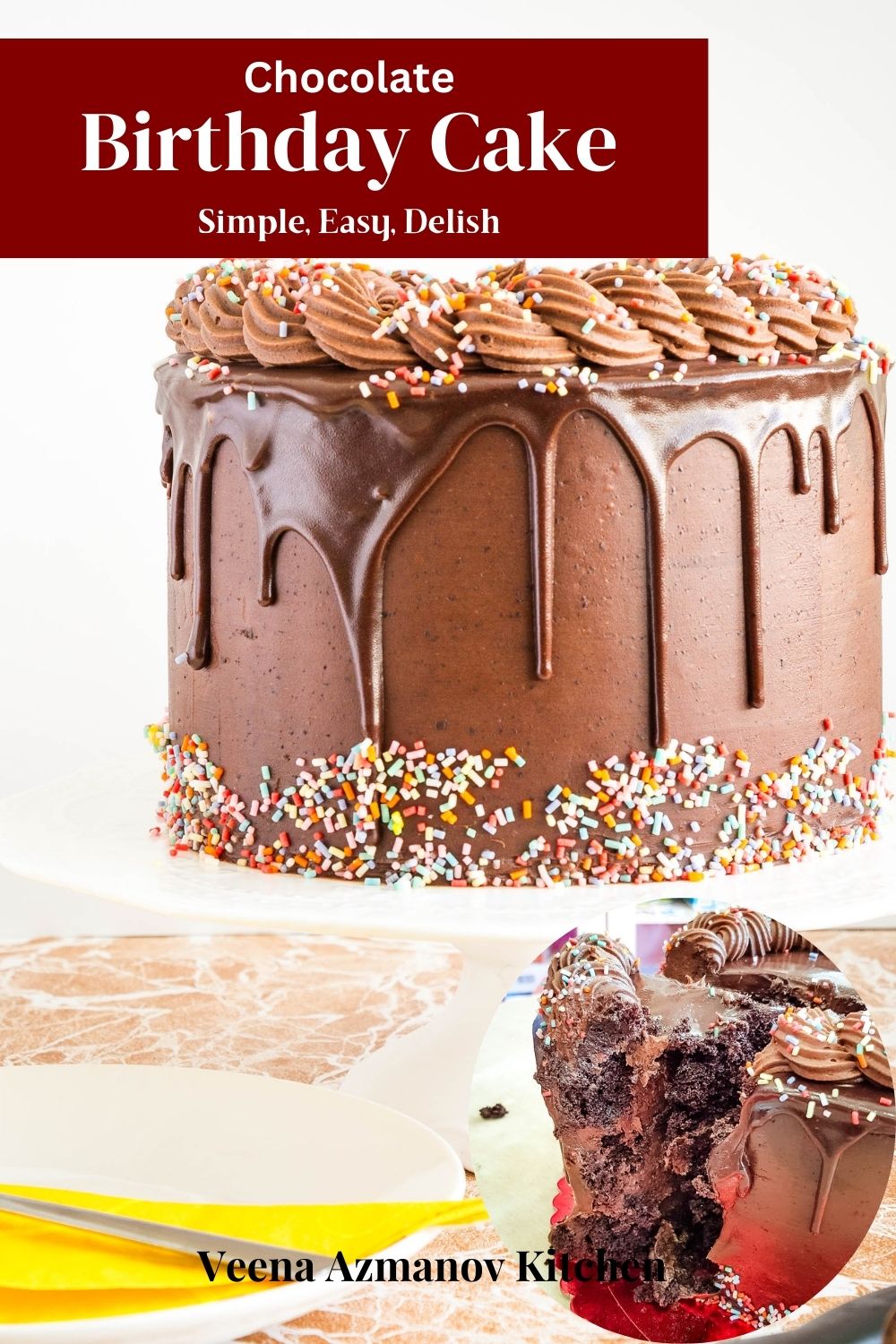 Pinterest image for birthday cake.