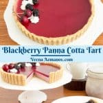 Pinterest image for panna cotta tart.