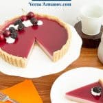 Pinterest image for panna cotta tart with blackberries.