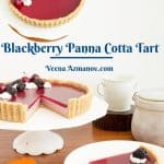 Pinterest image for blackberry panna cotta tart.