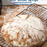 Pinterest image for no knead bread with beer.