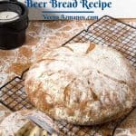 Pinterest image for no knead bread with beer.