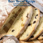 Pinterest image for no knead beer bread.