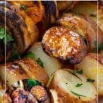 Pinterest image for lemon chicken in a sheet pan.