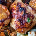 Pinterest image for lemon chicken in a sheet pan.