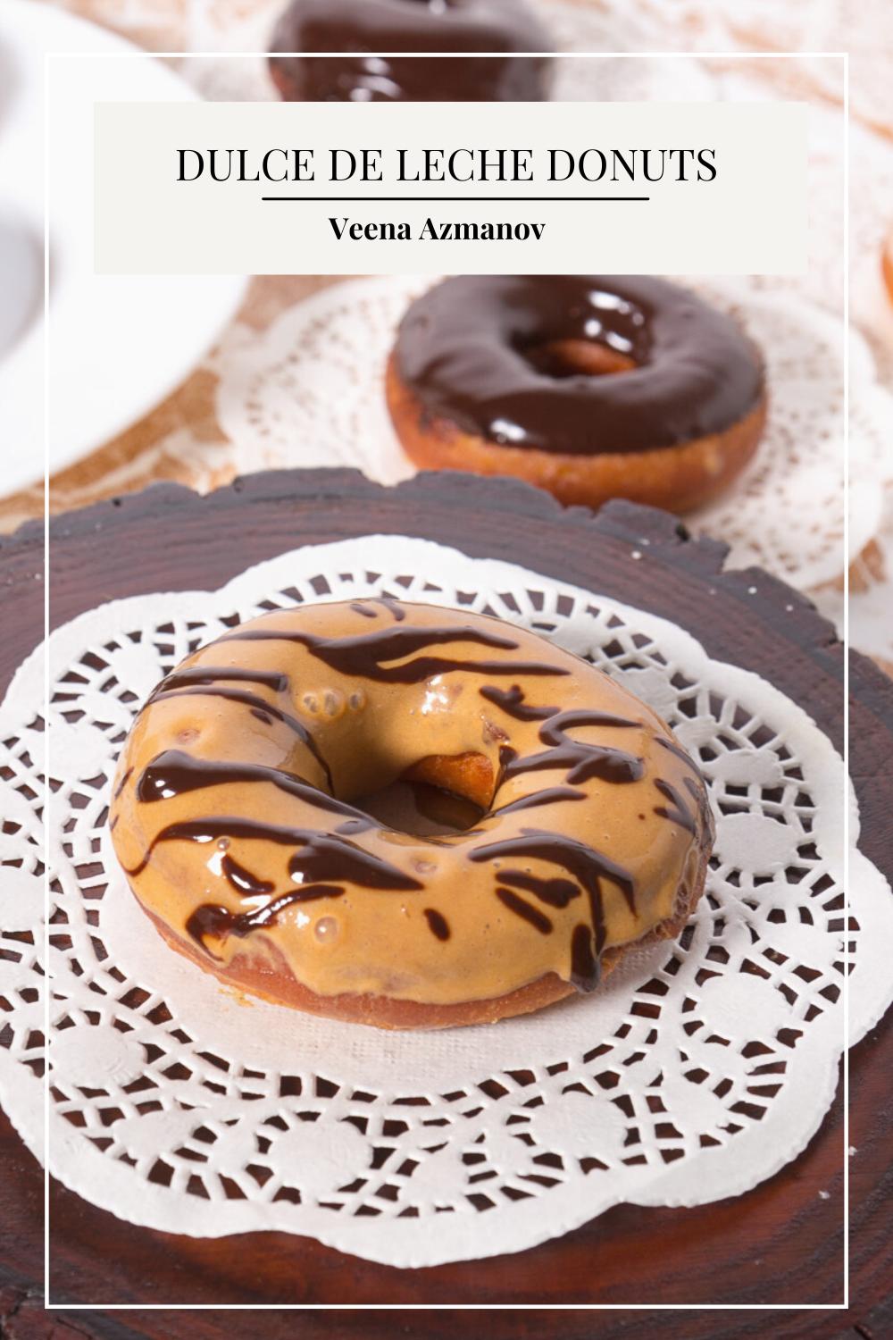 Pinterest image for dulce de leche donuts.