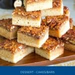Pinterest image for pecan blondies.
