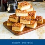 Pinterest image for blondies with pecans.