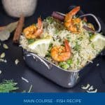 Pinterest image for rice with shrimps.