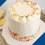 Pinterest image for Vanilla Birthday Cake