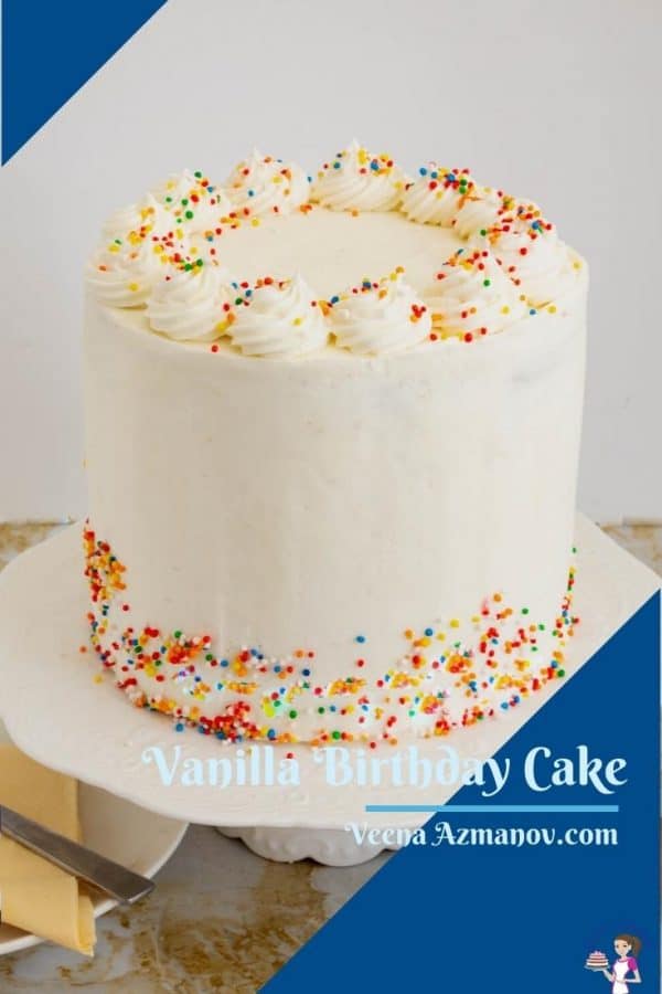 Pinterest image for vanilla cake