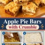 Pinterest image for Apple Bars with Pie Filling and Crumble Top.