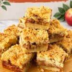 Pinterest image for Apple Bars with Pie Filling and Crumble Top.