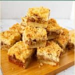 Pinterest image for Apple Bars with Pie Filling and Crumble Top.