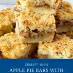 Pinterest image for apple crumble bars.