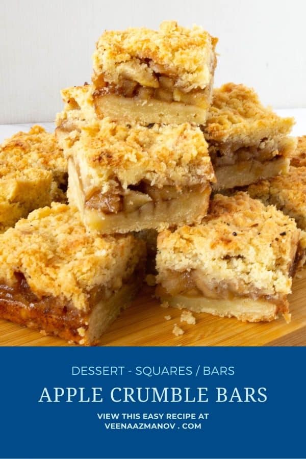 Pinterest image for apple pie bars.