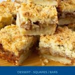 Pinterest image for apple pie bars with crumble.