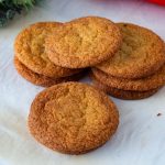 Stack of cookies on the table.