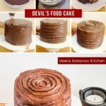 Pinterest image for Death By Chocolate Cake with Frosting.