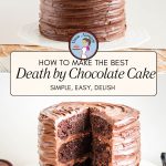 Pinterest image for Death by Chocolate Cake.