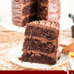 Pinterest image for Death by Chocolate Cake.