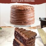 Pinterest image for Death By Chocolate Cake with Frosting.