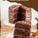 Pinterest image for Death By Chocolate Cake with Frosting.