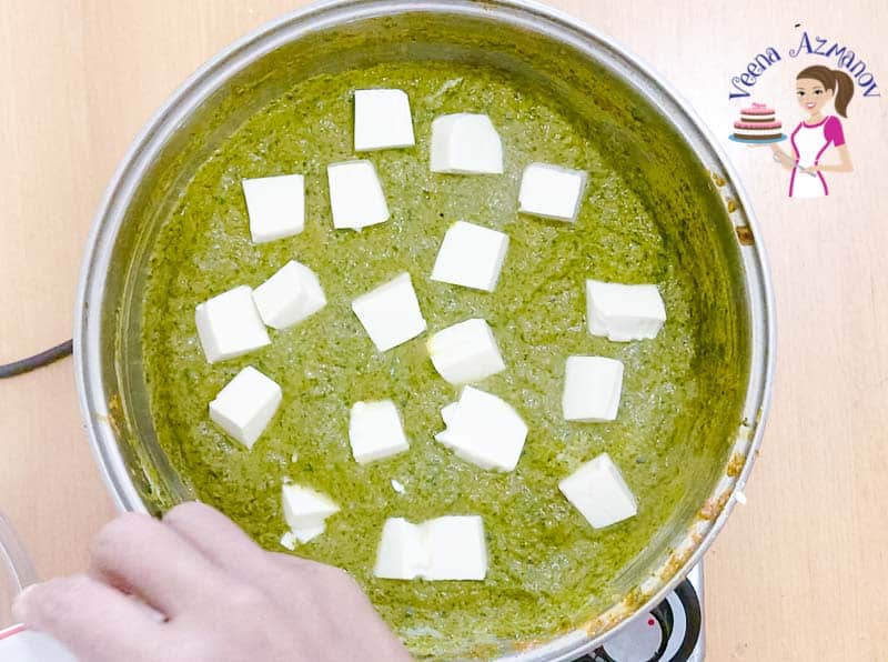 Learn to make the classic palak paneer using silken tofu and homemade curry powder - with video and progress pictures