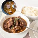 A bowl of slow cooked lamb.