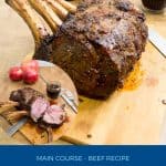 Pinterest image for standing rib roast.