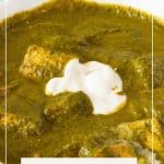 Pinterest image for Spinach Tofu Curry.